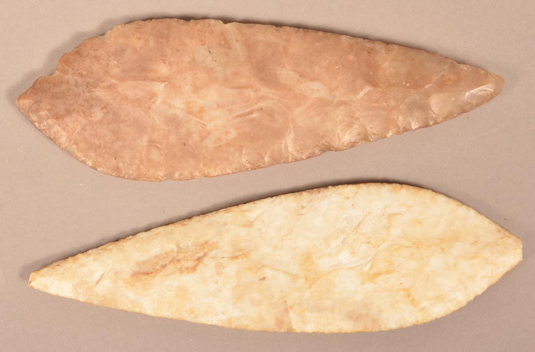 2 Ancient Mexican Flint Blades 7 3/4" x 2 1/4" x 2 1/2" (1 of 2)
