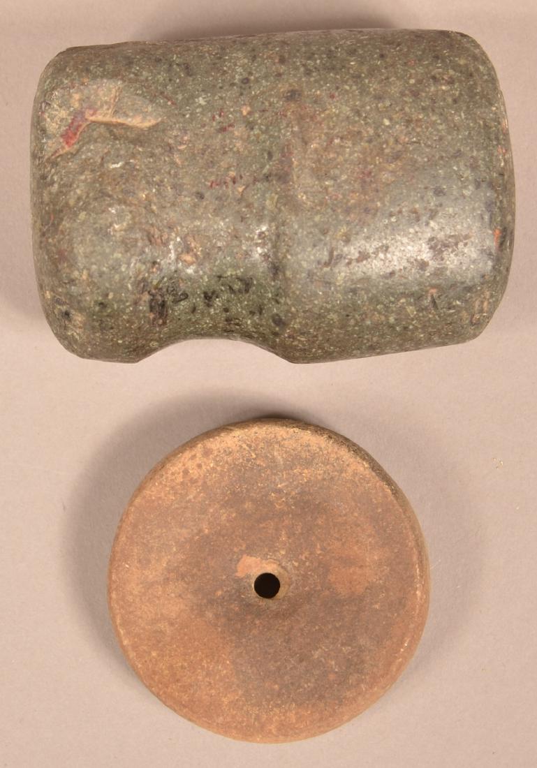 2 Stone Artifacts - Ancient 3/4 Groove Hammer and (1 of 2)