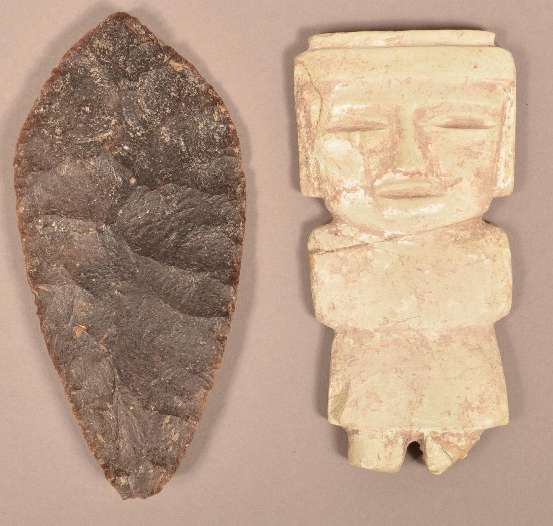 2 Mexican Artifacts - An Ancient Flint Blade and a Flat (1 of 2)