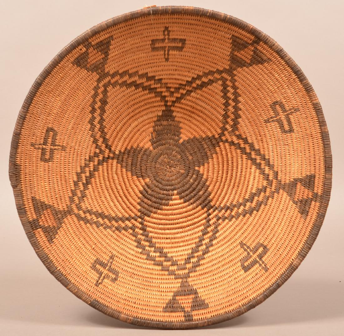 Apache Coiled Basket, 14 1/2" Dia. w/ a Radiating Star (1 of 3)