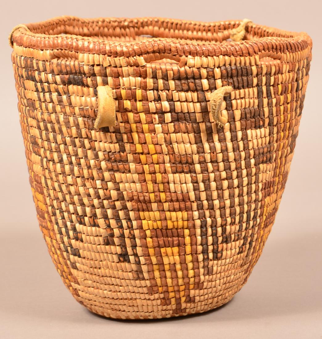 Antique Columbia River Region Coiled Basket w/ (1 of 2)