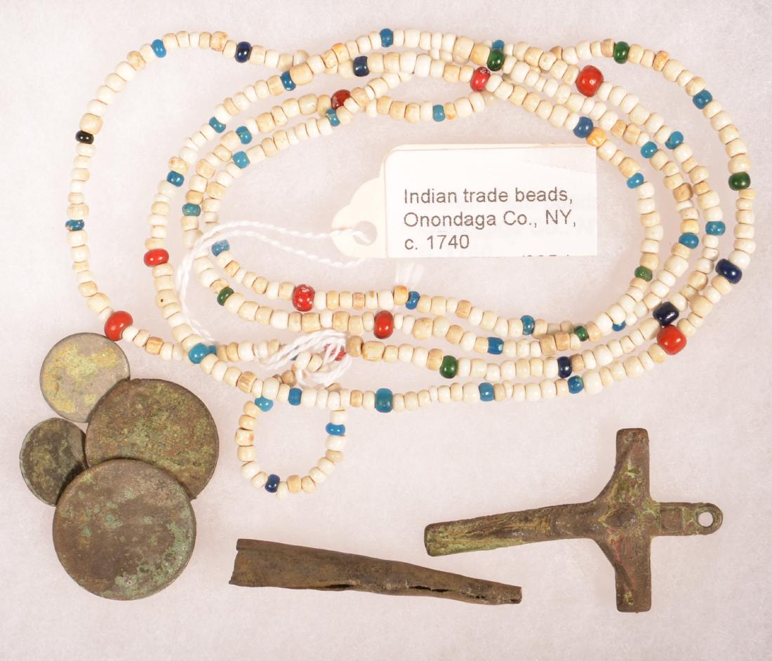 Group of "Indian Trade" Goods - Beads, Cross Brass (1 of 1)