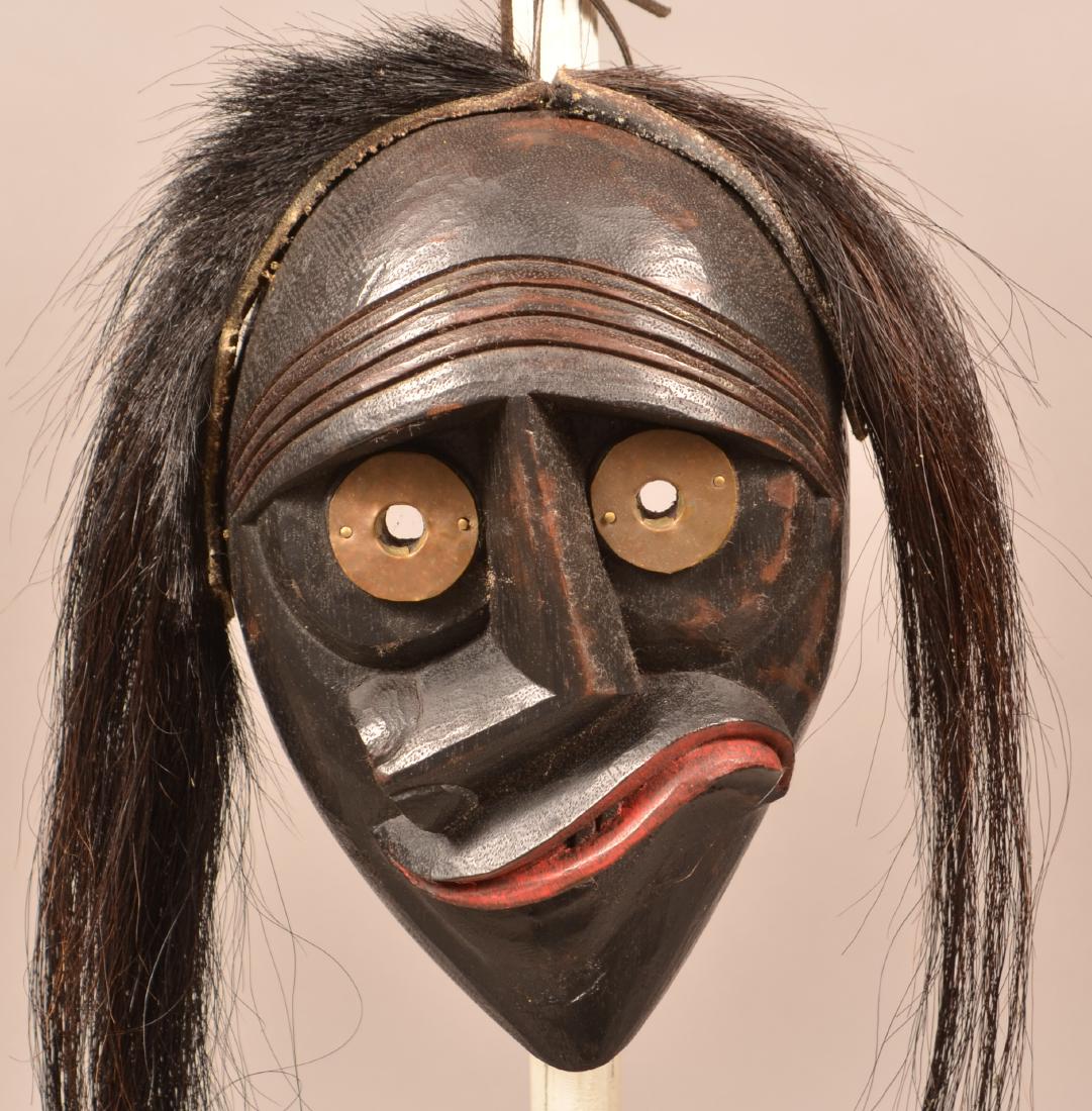 Hand Carved Iroquois Face Mask w/ Horse Hair Tresses (1 of 2)