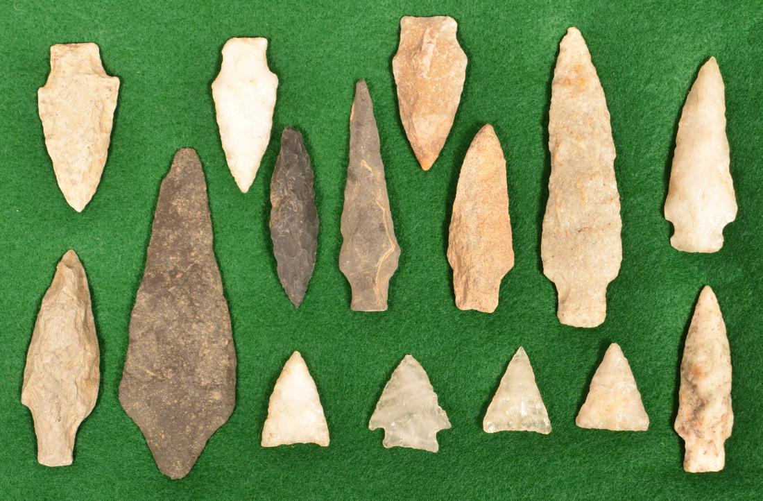15 Prehistoric Stone Points from Lanc. Co. PA Quartz, (1 of 1)