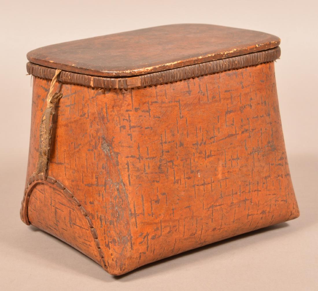 Old N.E Canadian Spruce Root Sewn Birch Bark "Makuk" w/ (1 of 3)