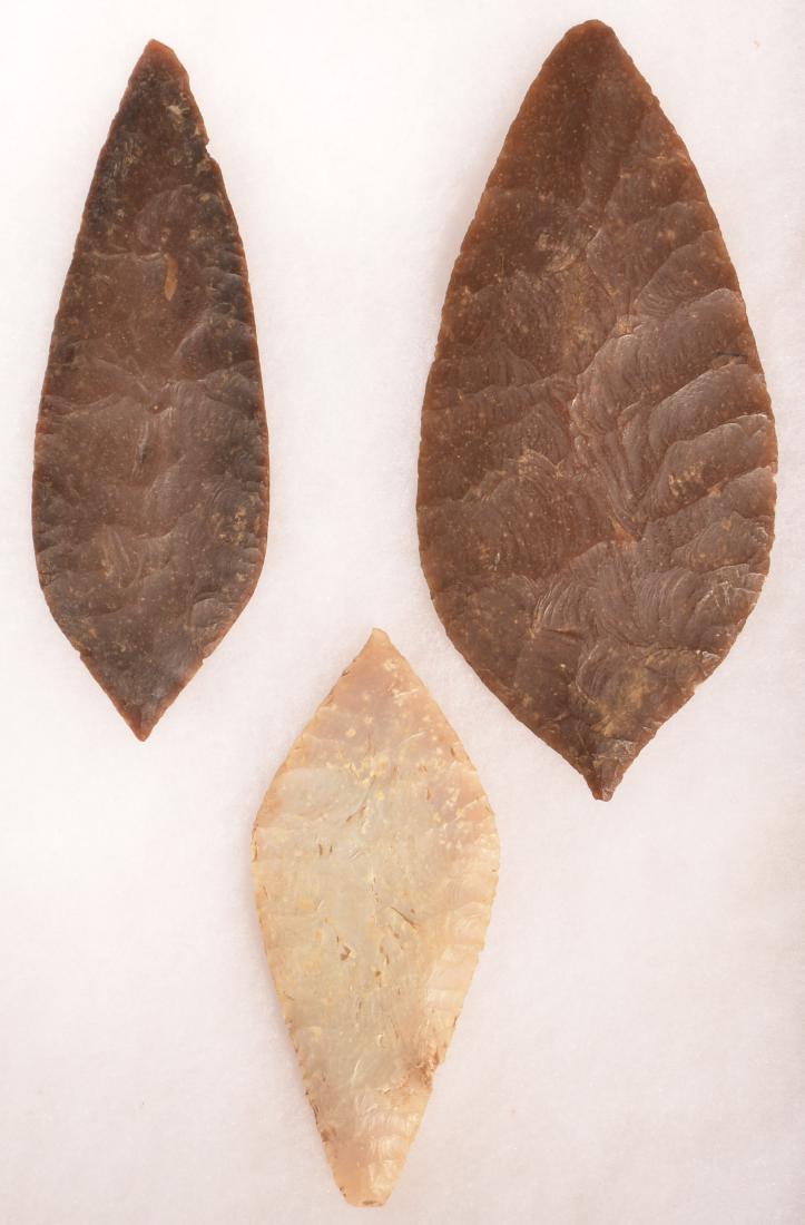 3 Ancient Mexican Flint Blades 6 1/4", 5 1/2", 4 1/2" (1 of 2)