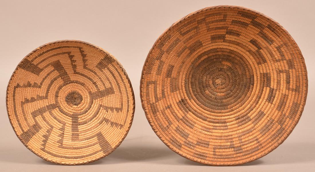 2 Vintage S.W Indian Coiled Baskets Woven from Willow (1 of 2)