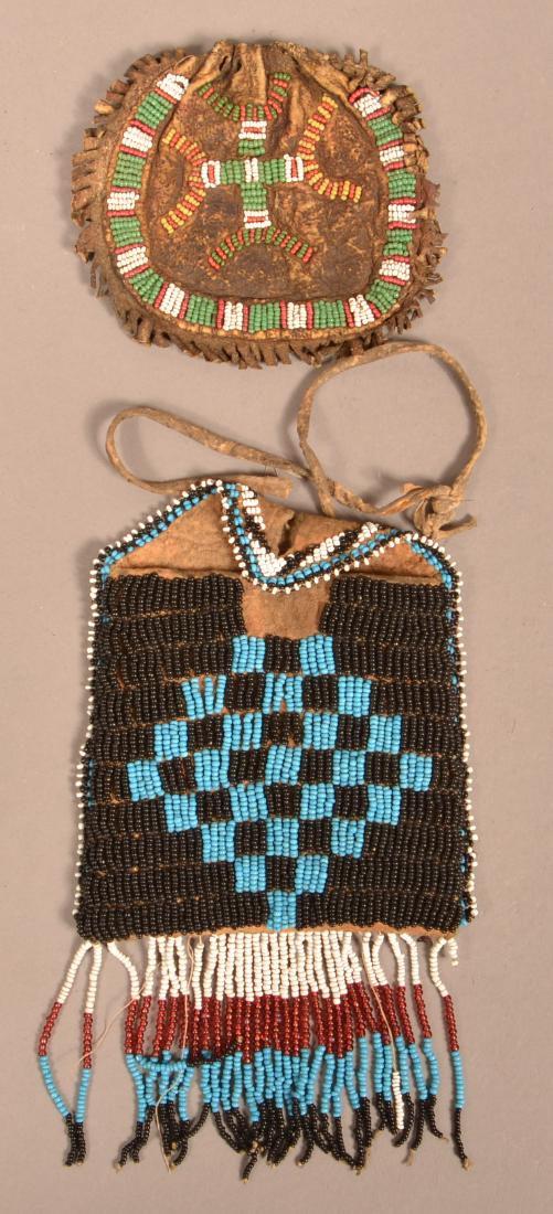 2 Antique, Small Sized Beaded Bags - Apache and Sioux (1 of 2)