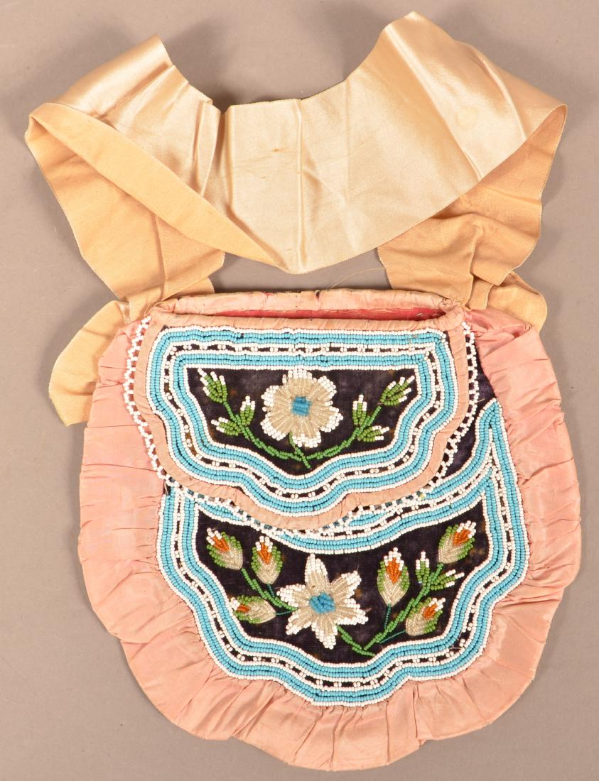 Mid 19th Cent. Iroquois "Fancy Bag" Silk Ribbon Trimmed (1 of 2)