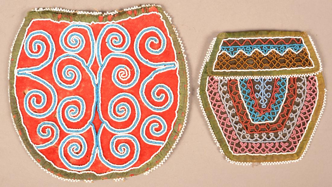 2 Mid 19th Cent. Iroquois Beaded Bag - Early Scroll (1 of 2)