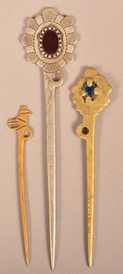 3 Antique Central American Indian "Manta" Pins use to (1 of 2)