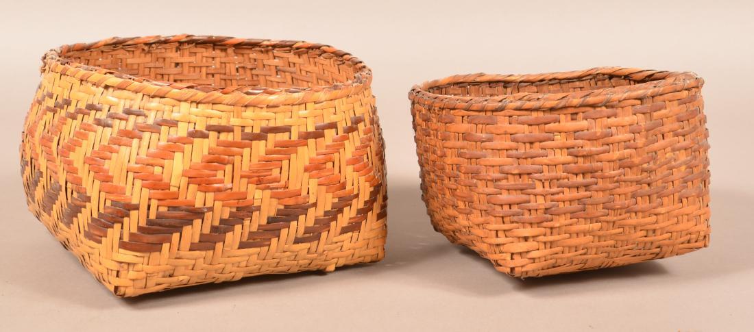 2 Vintage S.E Indian Split River Cane Baskets 5" x 8 (1 of 2)