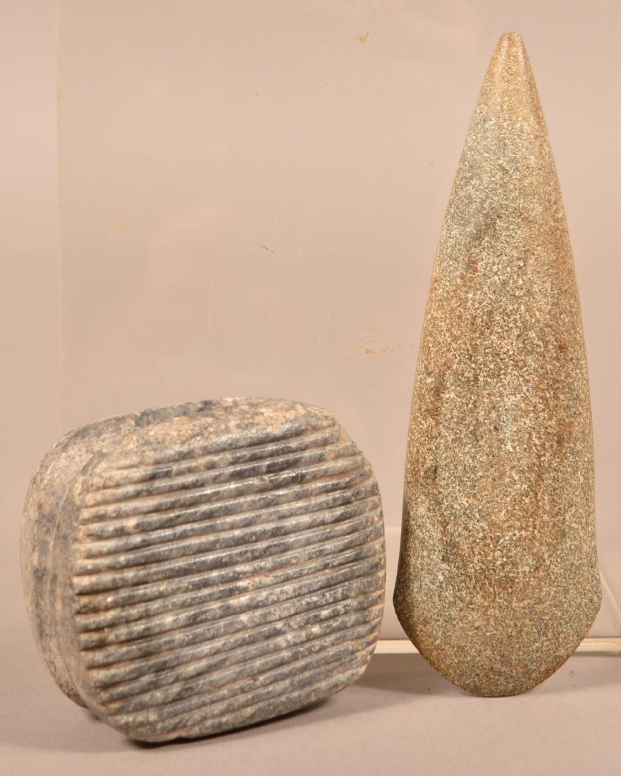 2 Precolumbian Meso American Artifacts - A Fine 7" Celt (1 of 3)