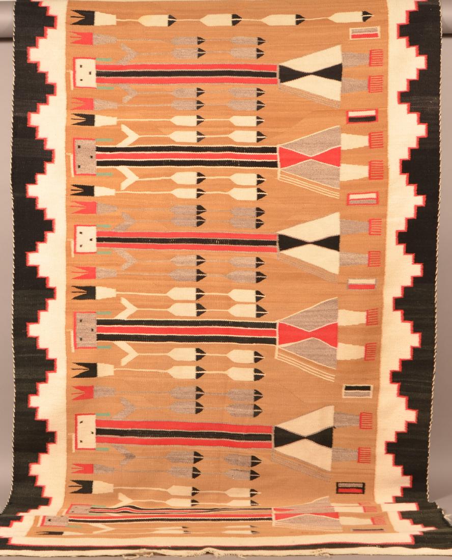 Large Sized Vintage Navaho Rug 98" x 48" w/ a Design of (1 of 3)