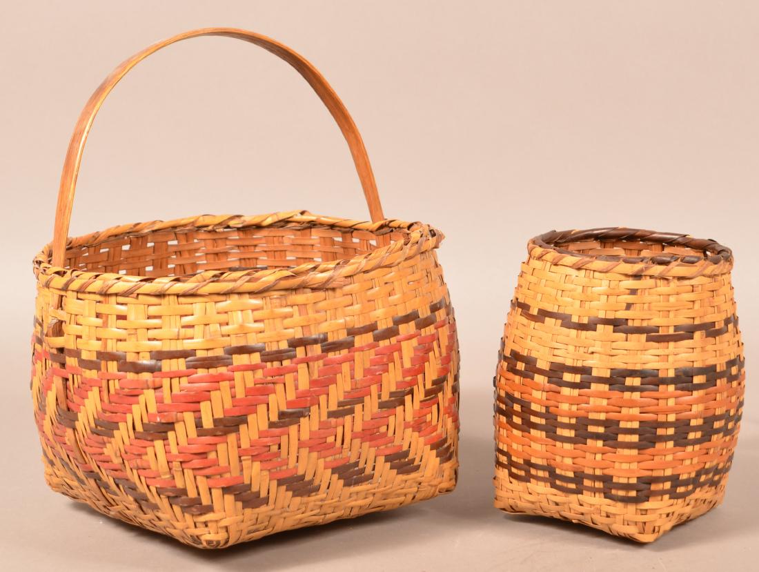 2 Vintage Cherokee Rivercane Baskets 10" x 6 1/2" Oak (1 of 2)
