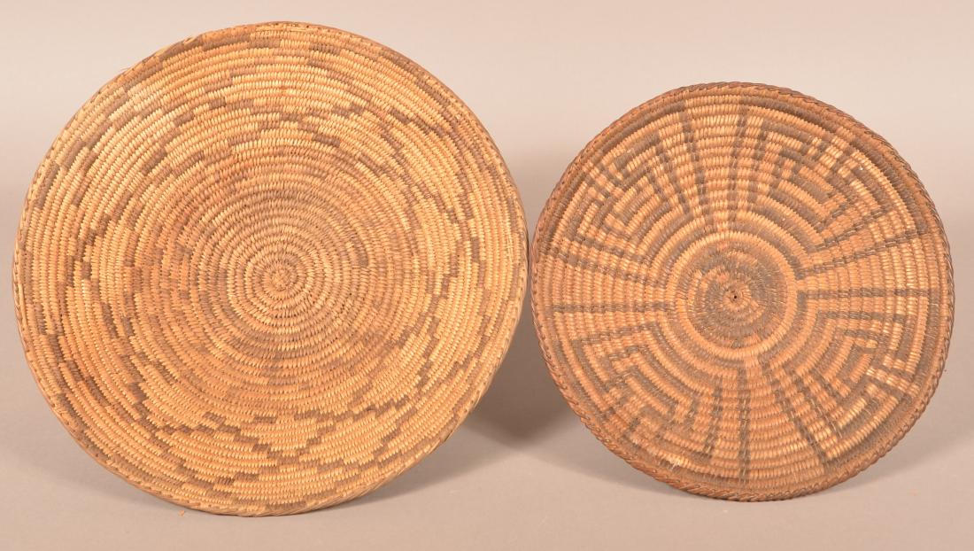 2 Antique S.W. Coiled Baskets, 13 3/4" Dia., 11 1/2" (1 of 2)