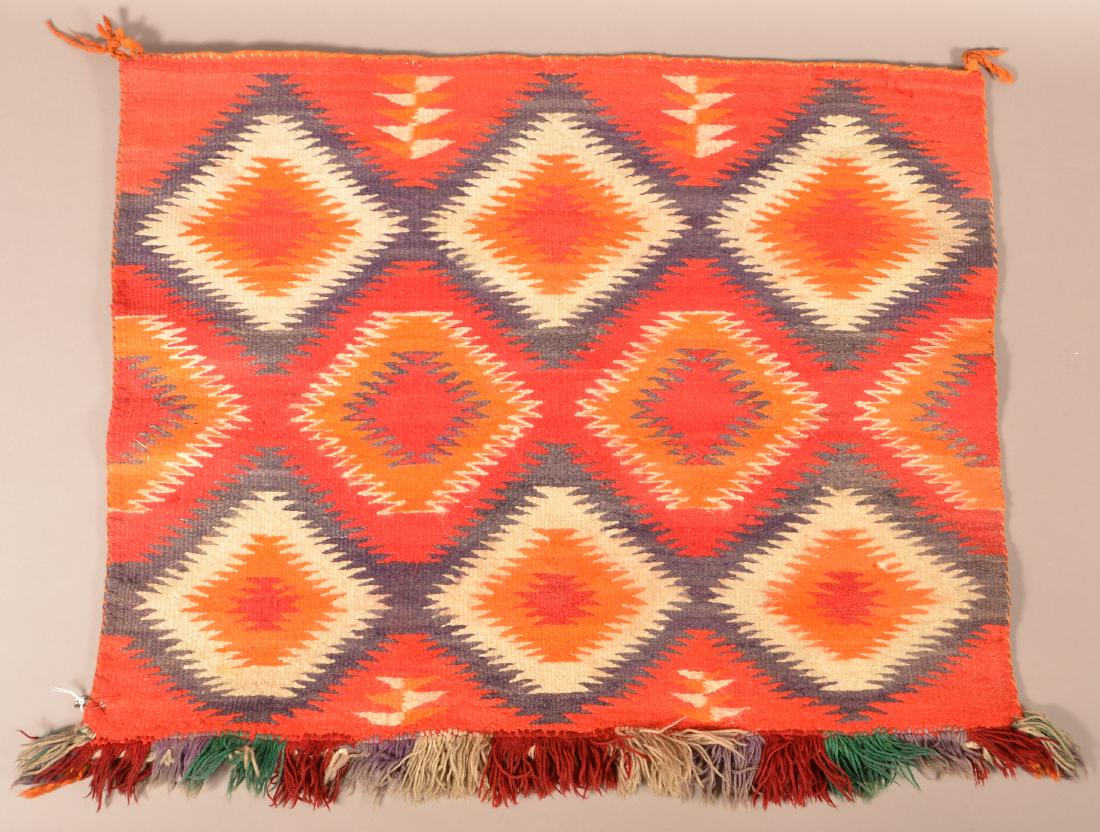 Vintage Navaho Saddle Blanket 32" x 26" (1 of 2)