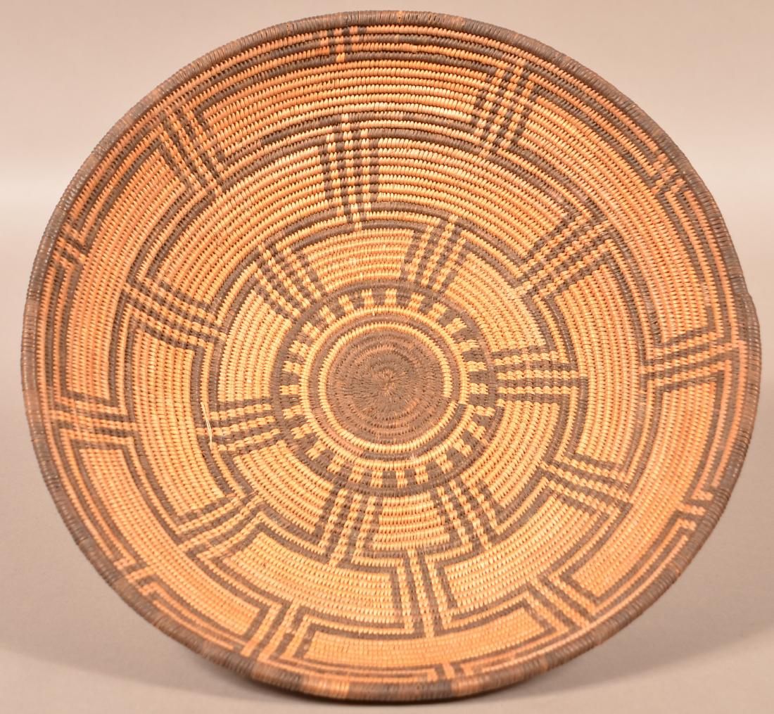 Antique Apace Basket w/ A Radiating Maze Design 13" (1 of 3)