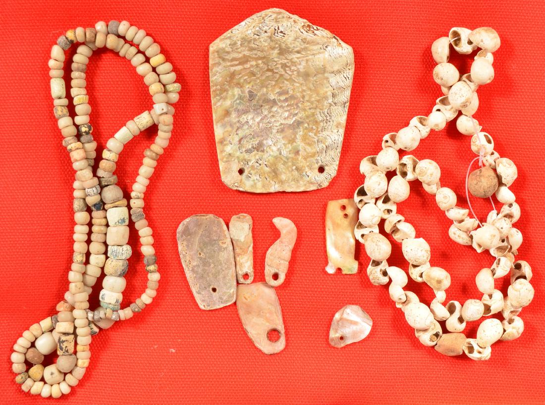 Group of Shell and Glass Trade Beads, Abalone Shell (1 of 1)