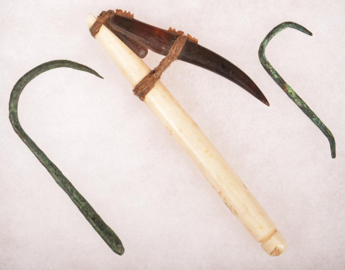 3 Fishing Hooks - 2 Ancient Copper and a Antique (1 of 1)