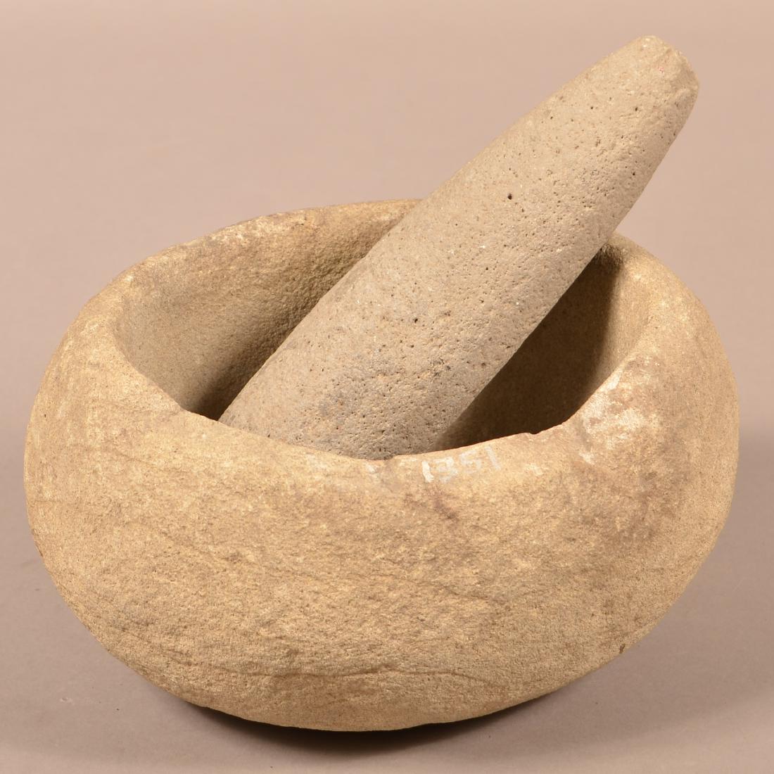 California Boulder Mortar and Stone Pestle, 6" x 10" (1 of 3)