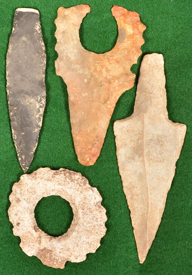 4 Precolumbian, Mayan Artifacts - 2 Eccentric Flints, 2 (1 of 2)