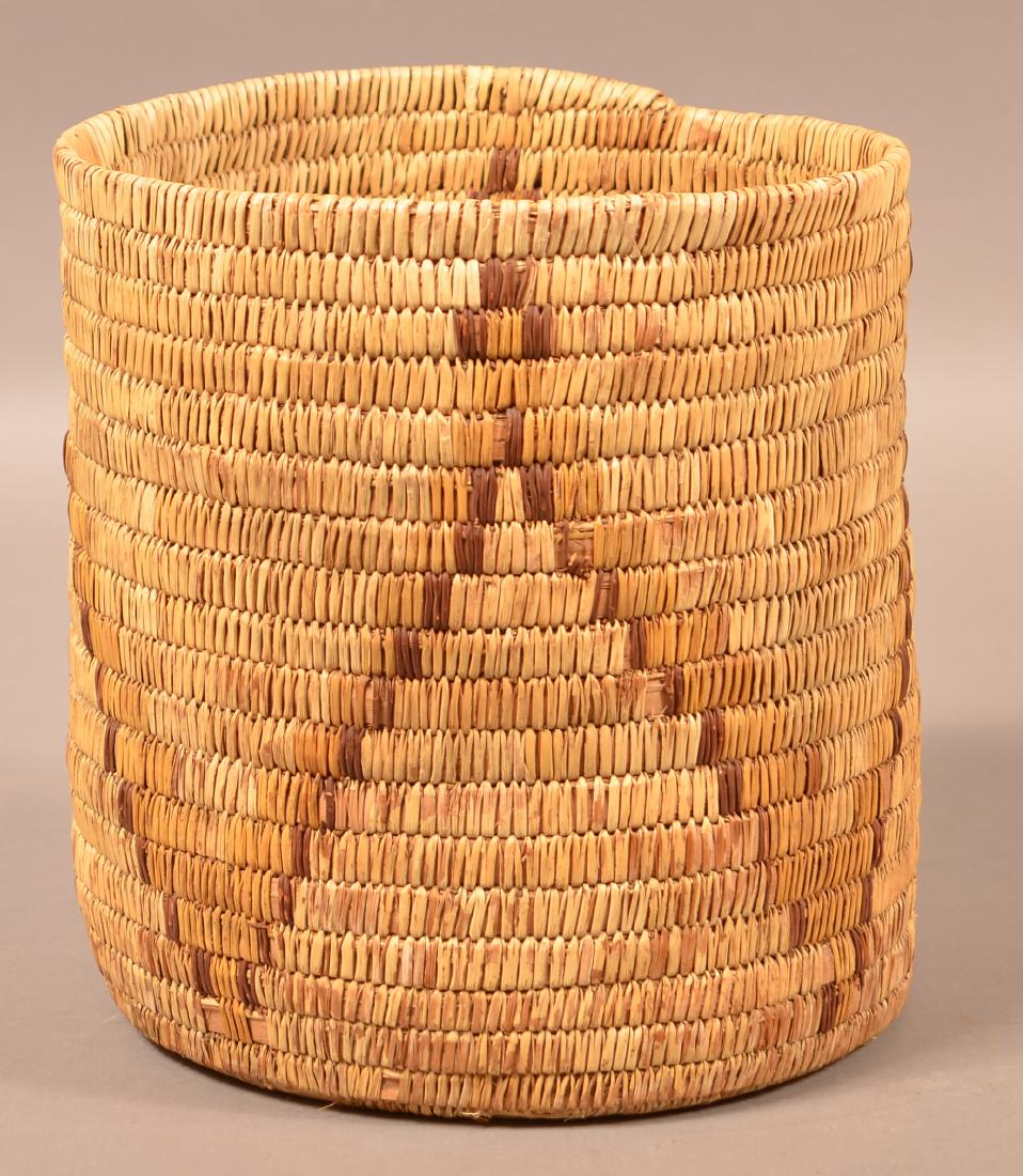 Vintage Papago Indian Coiled Basket 9 1/2" x 8 3/4" (1 of 2)