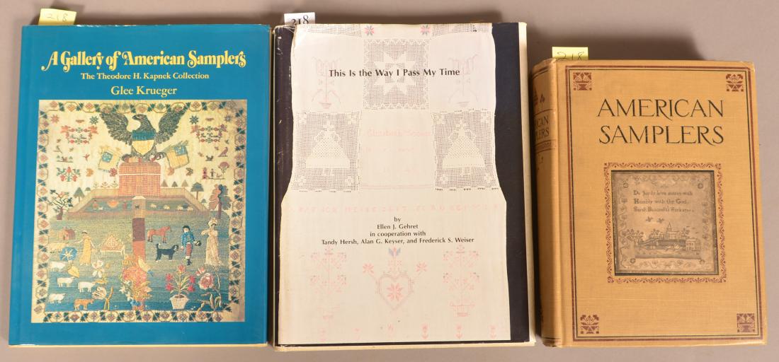 Gehret. This is the Way I Pass My Time. Penna German: Gehret. This is the Way I Pass My Time. Penna German Hand Towels. Birdsboro 1985. // Bolton & Coe. American Samplers. Boston 1921. // Krueger. A Gallery of American Samplers. NY 1978.