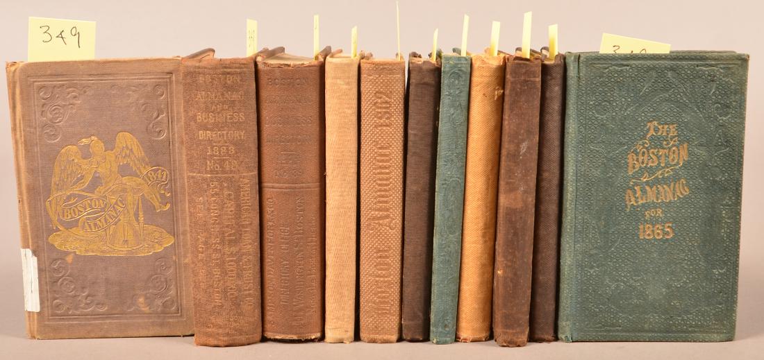 Issues of The Boston Almanac. For the years 1841, '44,: Issues of The Boston Almanac. For the years 1841, '44, '45, '47, '49, '51, '53, '62, '65, '74, & '83. Includes many maps.