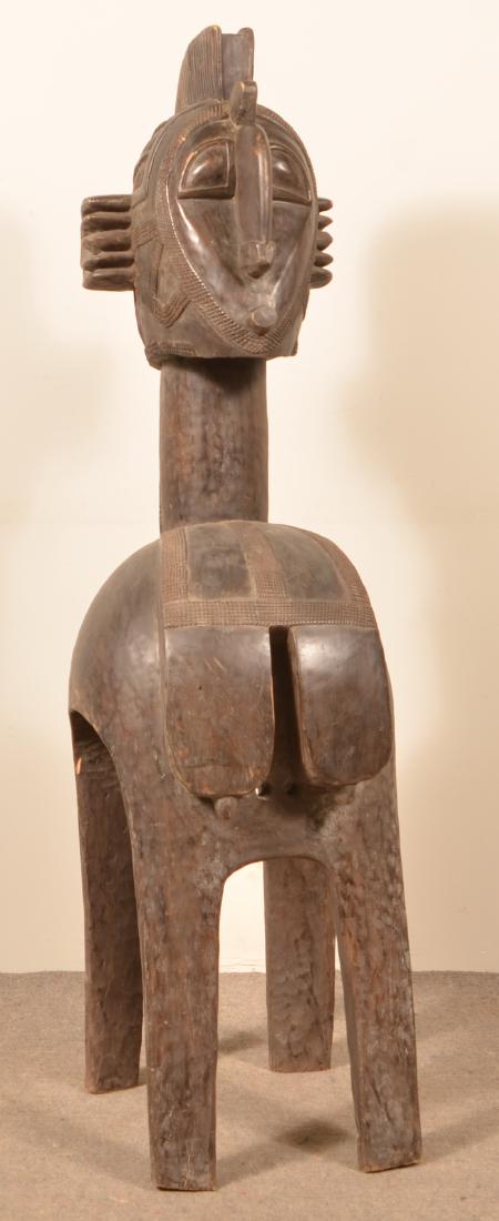 Antique/Vintage African Carved Wood Tribal Shoulder: Antique/Vintage African Carved Wood Tribal Shoulder Mask. 53-1/2"h. Condition: Good with wear.