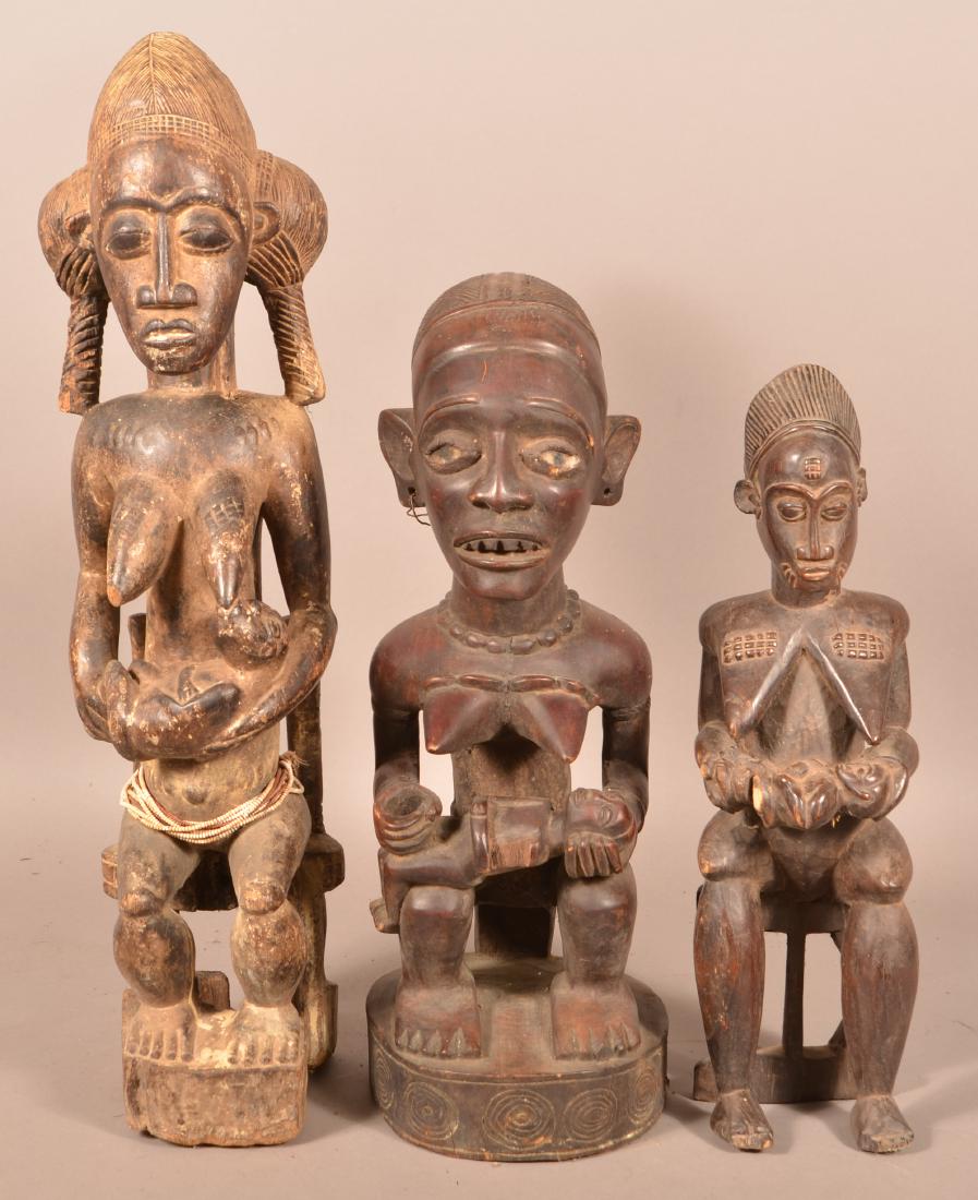 Three Antique/Vintage African Carved Wood Tribal (1 of 3)