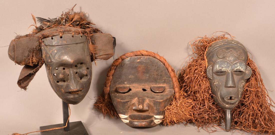 Three Antique/Vintage African Carved Wood Tribal Masks. (1 of 5)