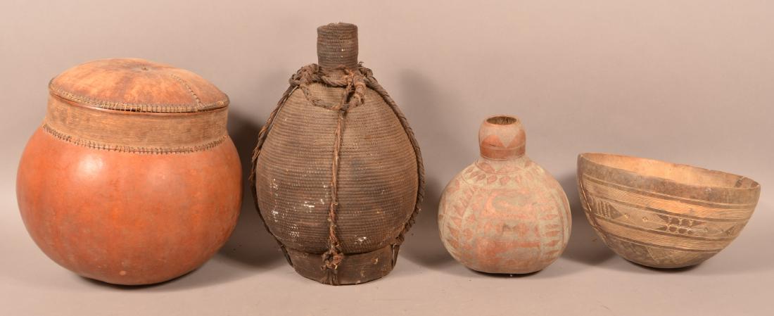 Four Antique/Vintage African Tribal Vessels. Tallest (1 of 3)