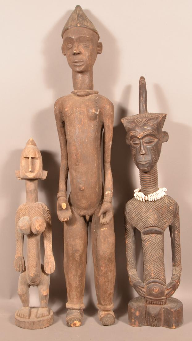 Three Antique/Vintage African Carved Wood Tribal (1 of 2)