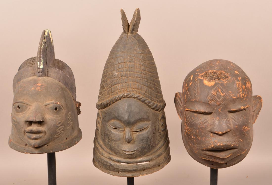 Three Antique/Vintage African Carved Wood Tribal Masks. (1 of 3)
