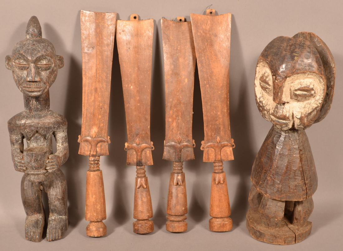 Six Antique/Vintage African Tribal Wood Carvings. (1 of 2)