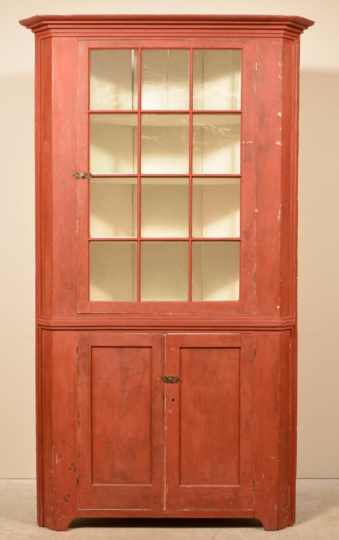 Pennsylvania 19th Century Softwood Corner Cupboard. (1 of 3)