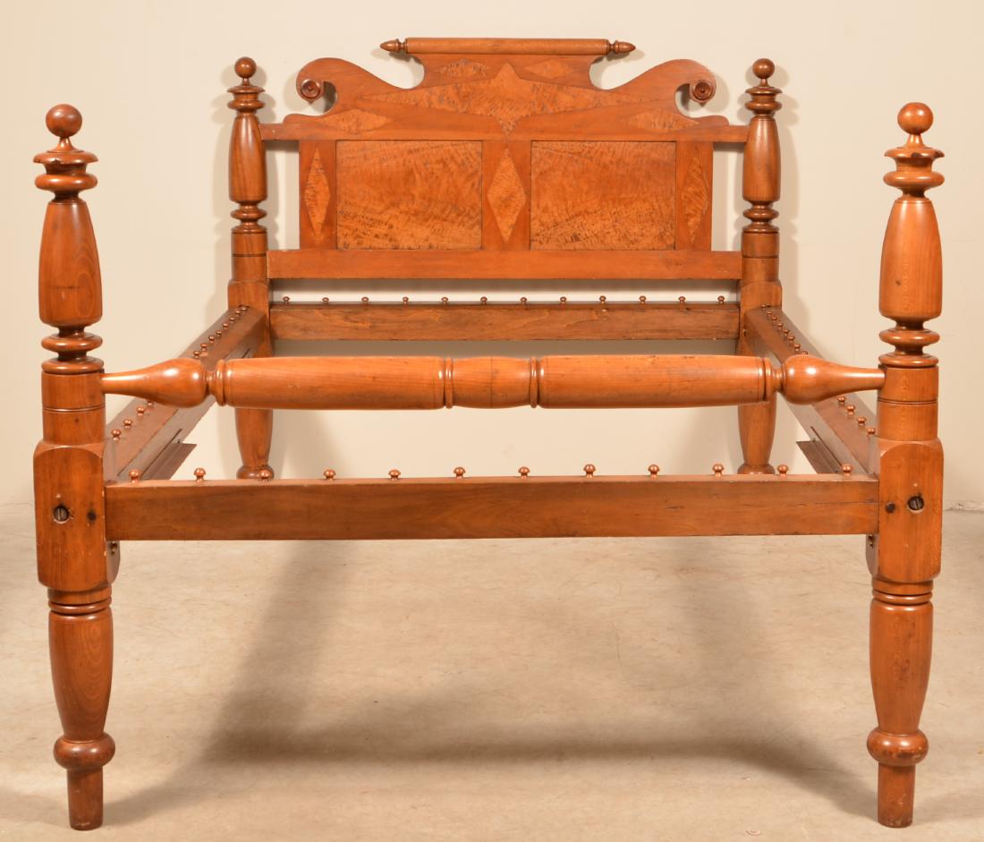 American Federal Inlaid Cherry Rope Bed. 49-1/2"h. x (1 of 3)