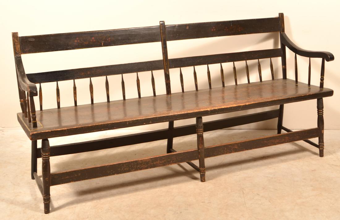 Pennsylvania 19th Century Half Arrow-back Settee. (1 of 3)