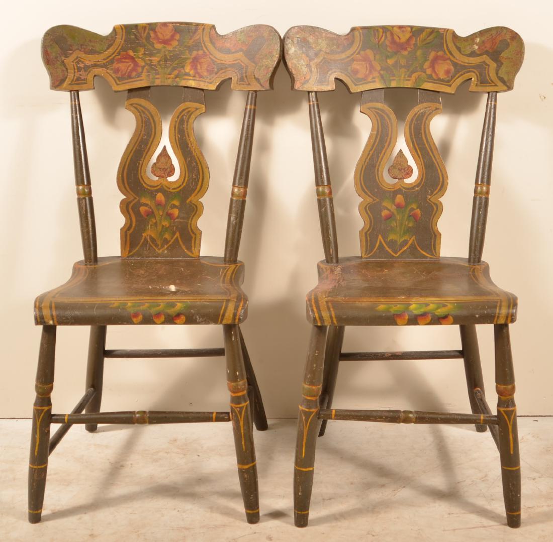 Pair of Pennsylvania 19th Century Sidechairs. Boot-jack (1 of 6)