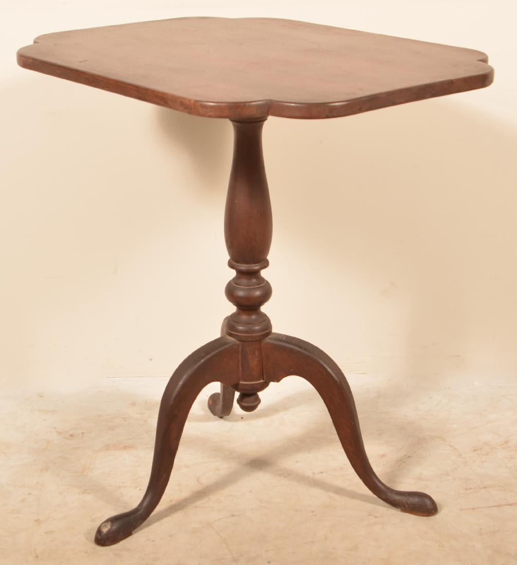 American Mahogany Tilt-top Tea Table. 27"h. Condition: (1 of 3)