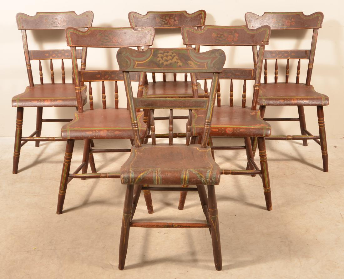 Set of Six Pennsylvania Paint Decorated Half (1 of 3)