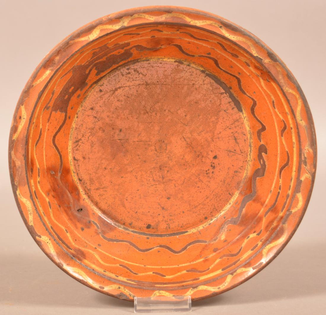 Pennsylvania 19th Century Redware Yellow Slip Decorated (1 of 3)