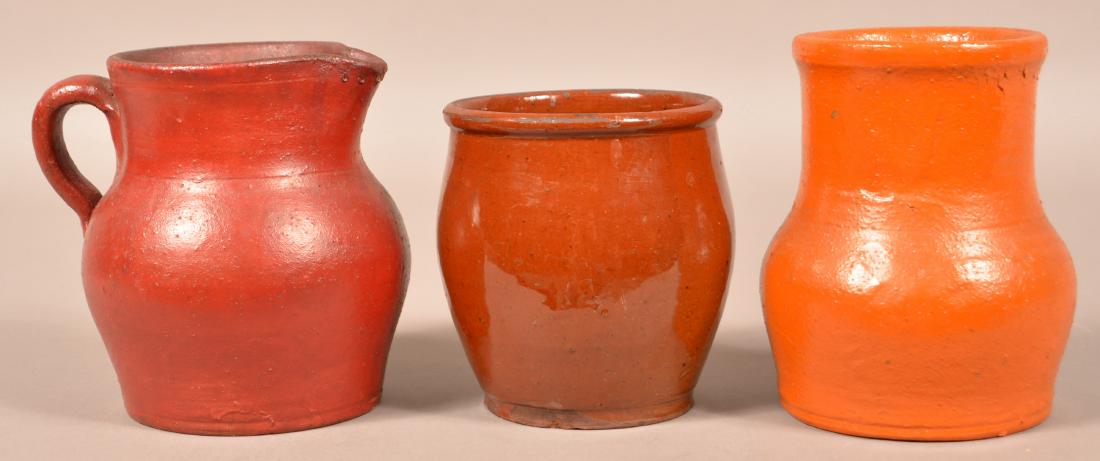 Three Antique Redware Vessels. Two are probably (1 of 3)
