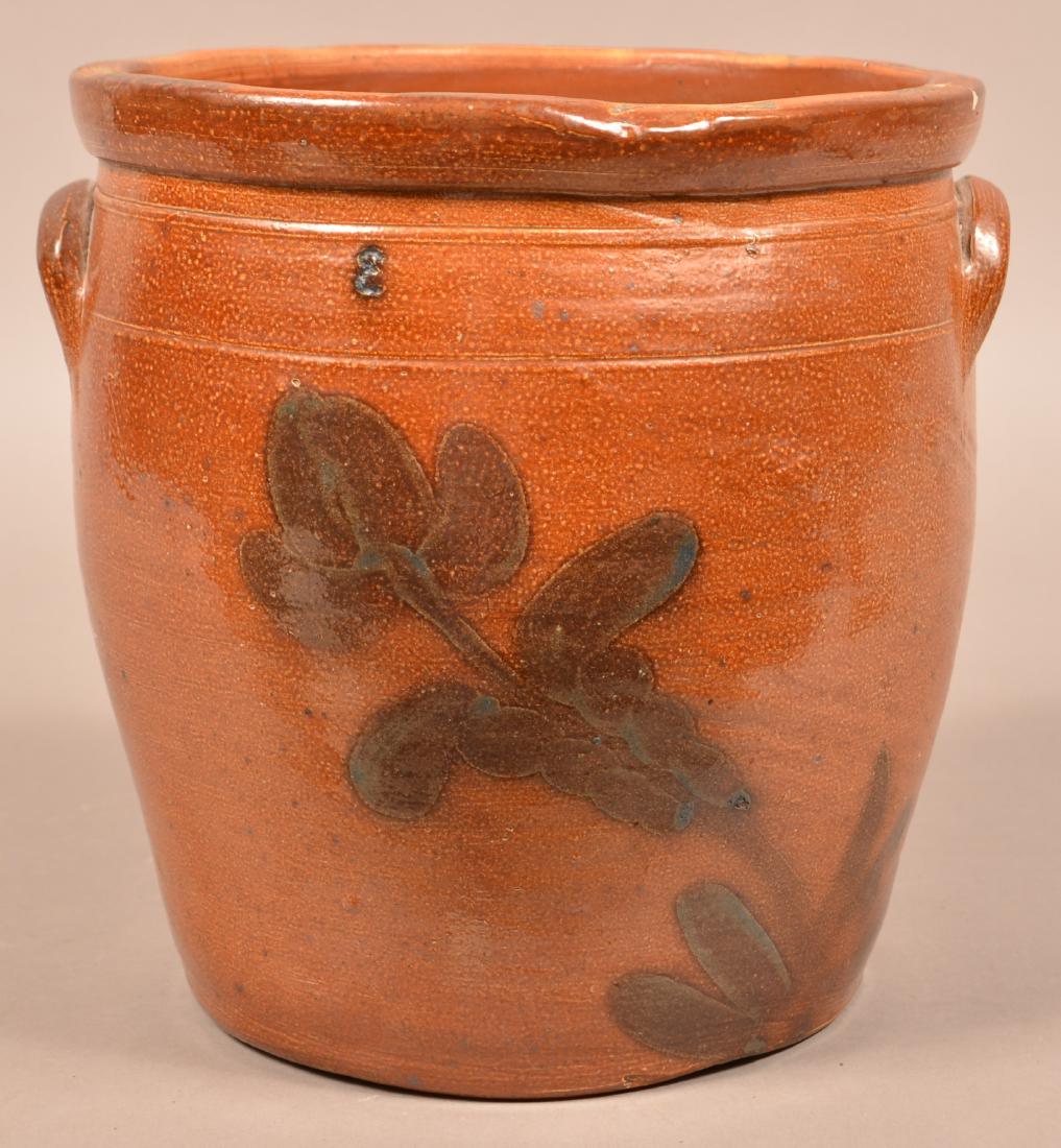 Unsigned Shenfelder Three Gallon Stoneware Crock. (1 of 3)