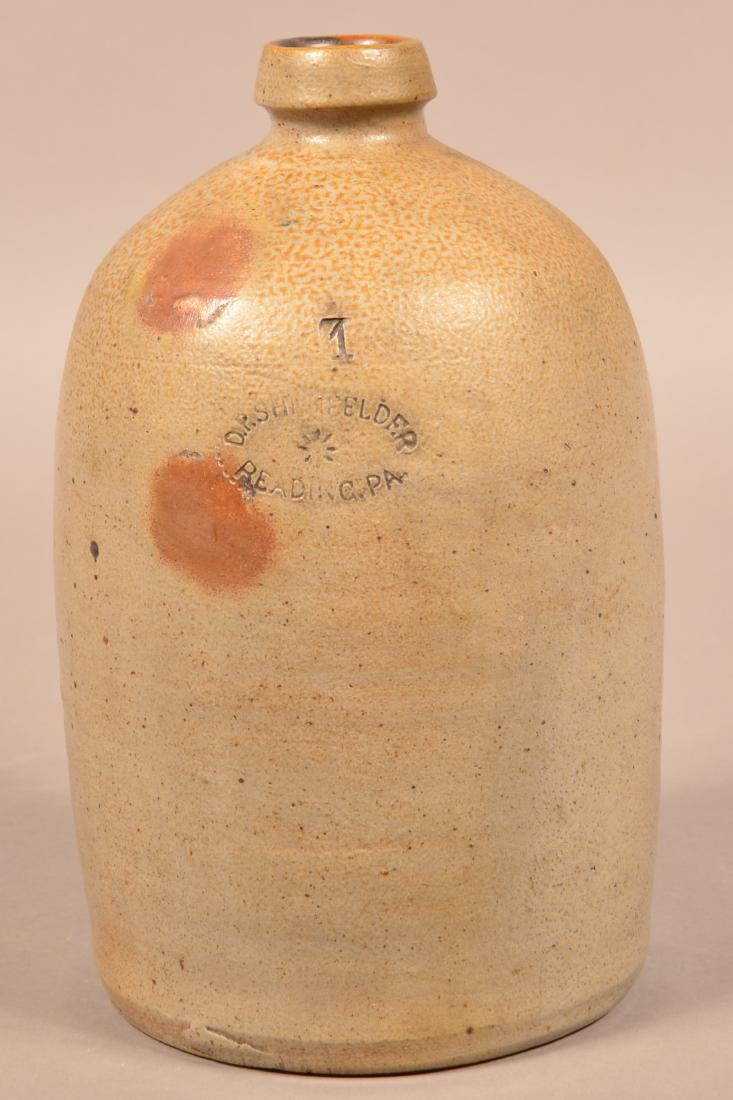 D.P. Shenfelder One Gallon Stoneware Jug. 11-1/2"h. (1 of 2)