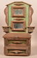 Antique Tramp Art Double Mirror Back Wall Box. Original - 2
