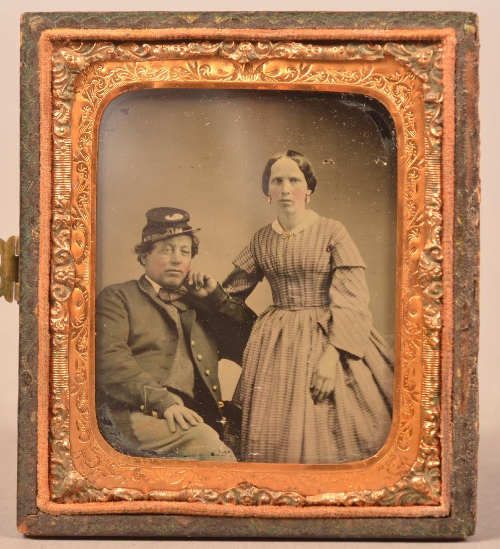 1/6 Plate Ambrotype of a Civil War Soldier. Seated (1 of 2)