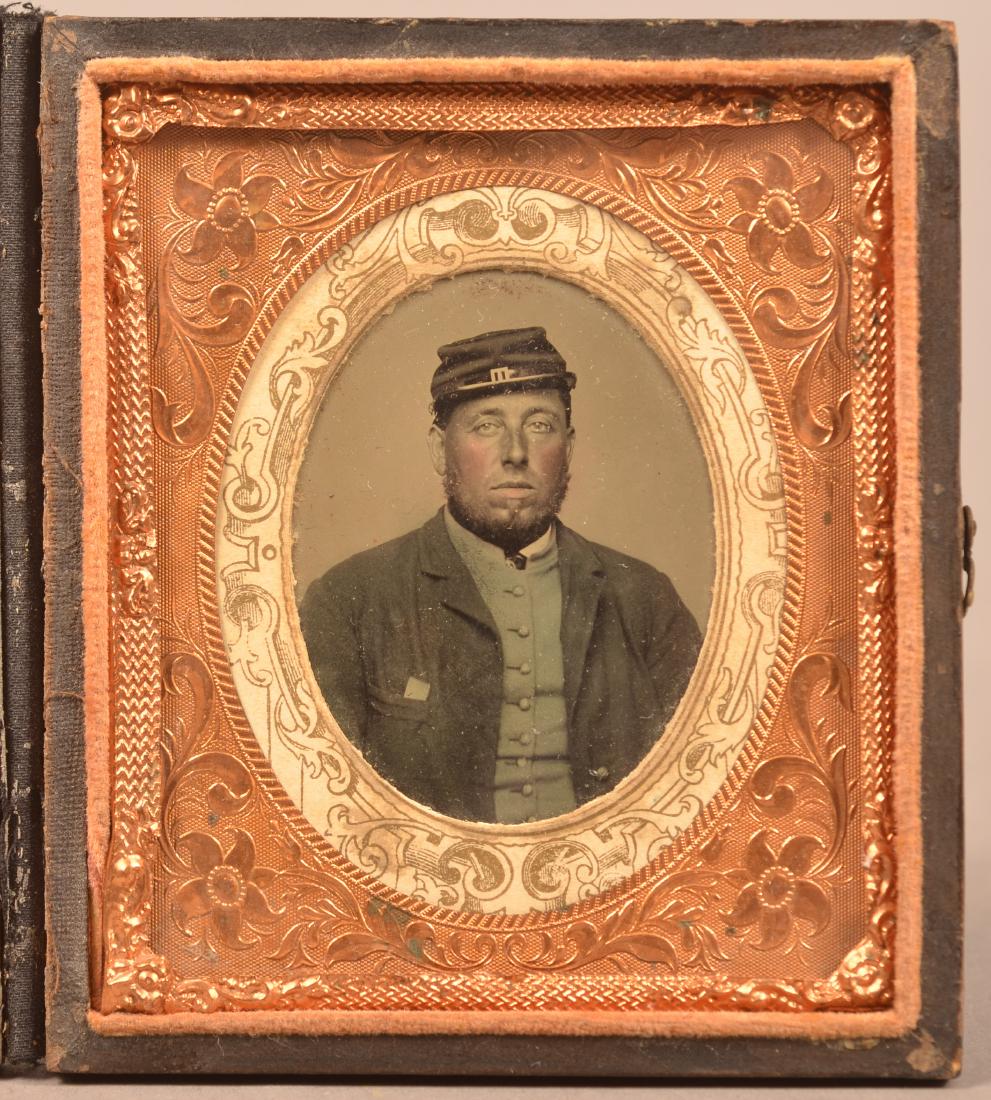 1/9 Plate Tintype of a Civil War Soldier. Seated (1 of 3)