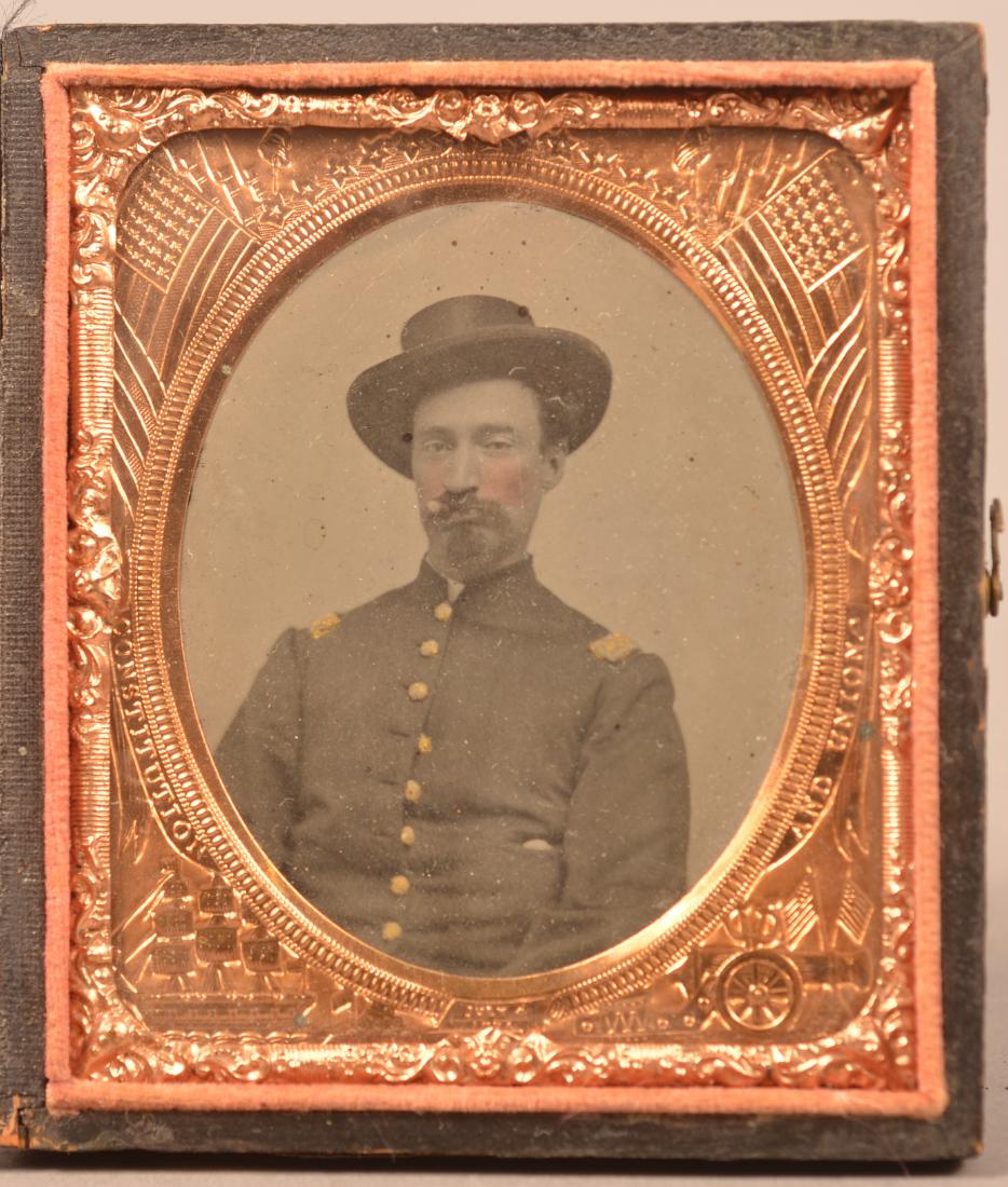 1/6 Plate Tintype of a Civil War Soldier. Seated pose (1 of 4)